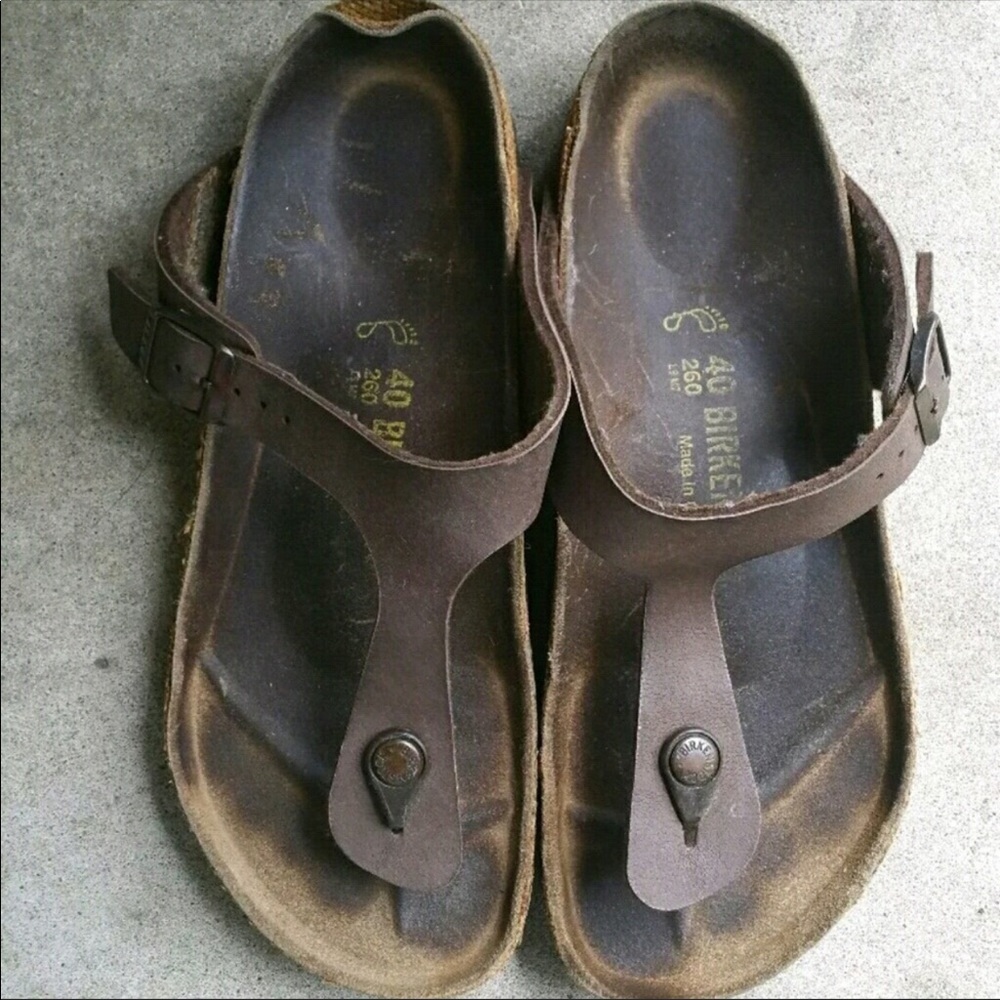 Birkenstock used condition brown shoes